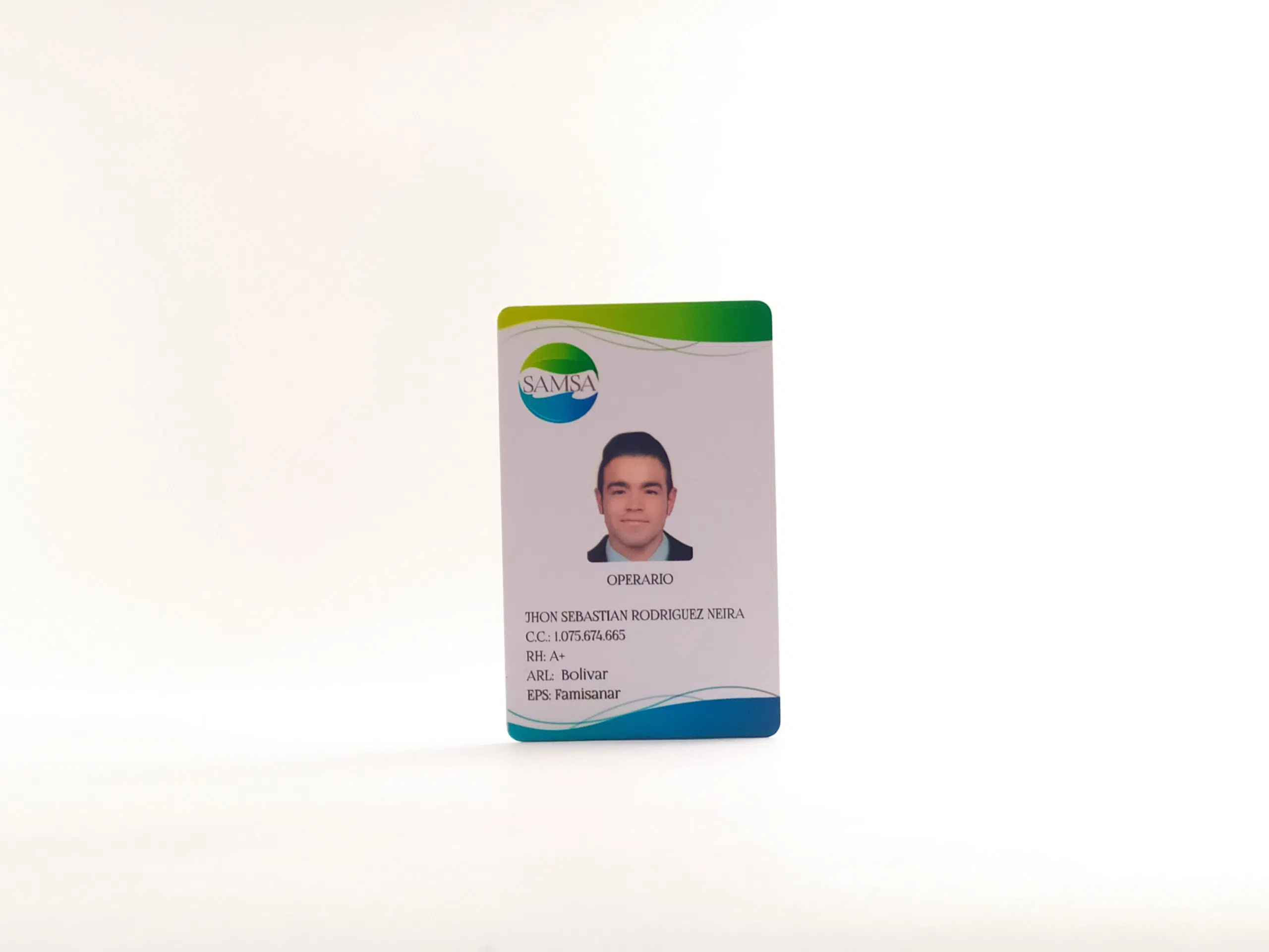 Carnet empresarial frente